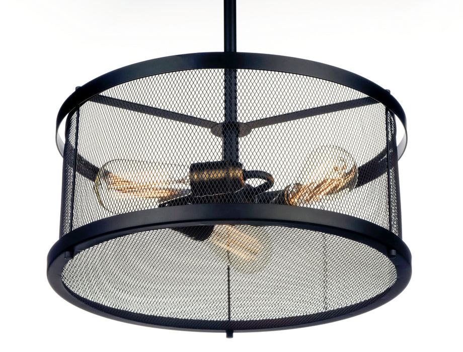 Maxim 20113BKNAB Three Light Pendant, Black / Natural Aged Brass