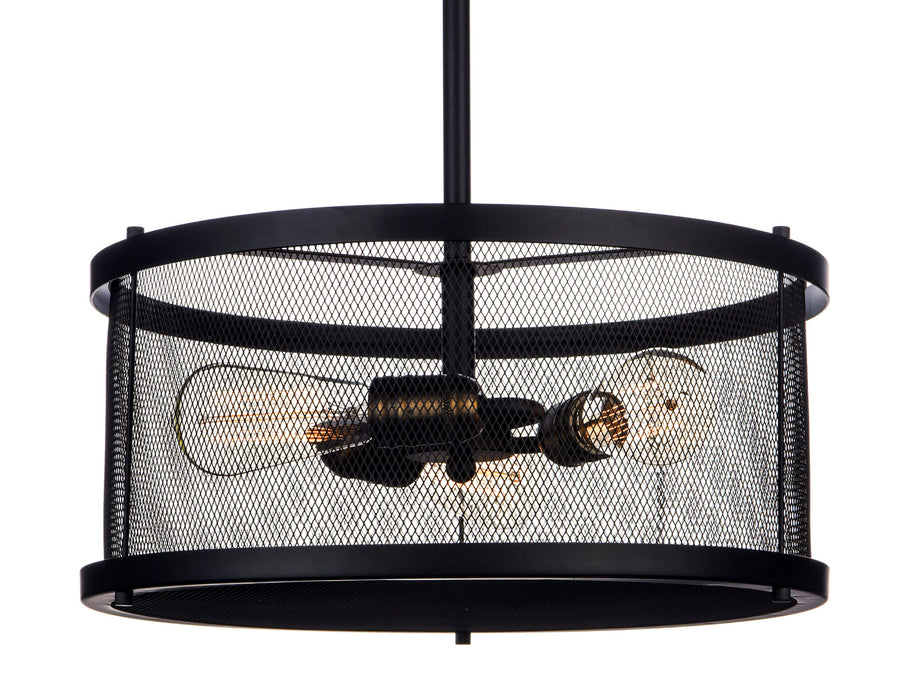 Maxim 20113BKNAB Three Light Pendant, Black / Natural Aged Brass