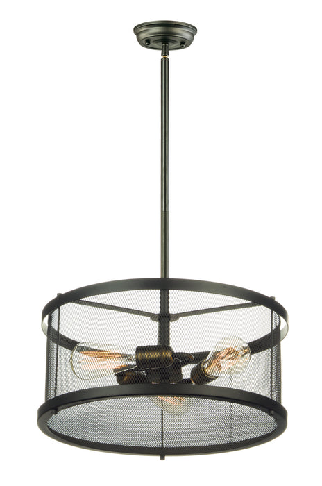 Maxim 20113BKNAB Three Light Pendant, Black / Natural Aged Brass