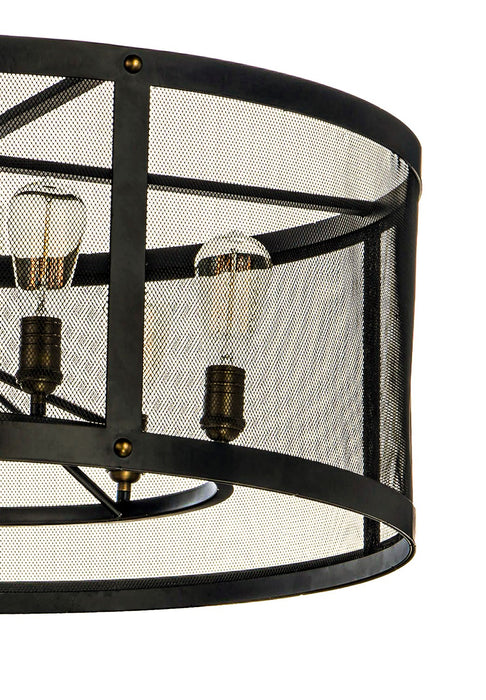 Maxim 20114BKNAB Six Light Chandelier, Black / Natural Aged Brass