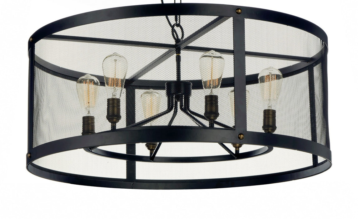 Maxim 20115BKNAB Five Light Chandelier, Black / Natural Aged Brass