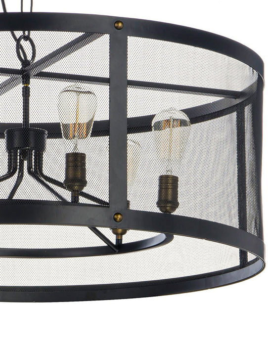 Maxim 20115BKNAB Five Light Chandelier, Black / Natural Aged Brass