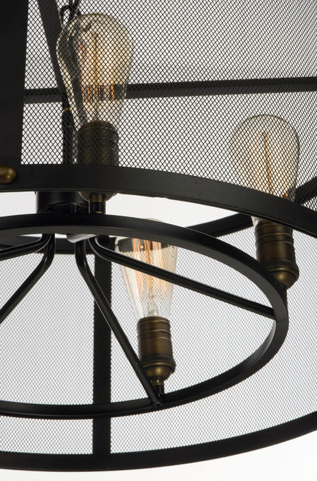 Maxim 20115BKNAB Five Light Chandelier, Black / Natural Aged Brass