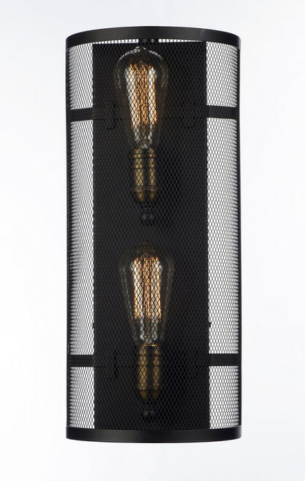 Maxim 20119BKNAB Two Light Wall Sconce, Black / Natural Aged Brass