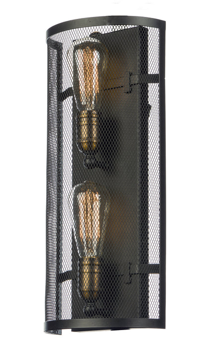 Maxim 20119BKNAB Two Light Wall Sconce, Black / Natural Aged Brass
