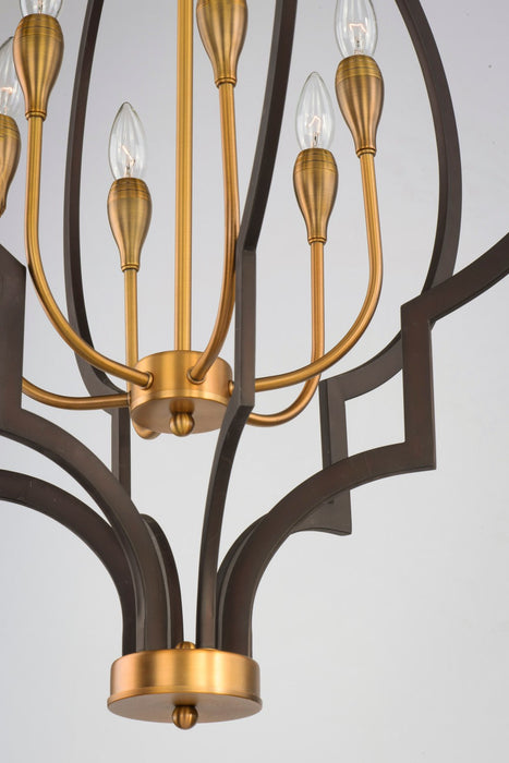 Maxim 20296OIAB Six Light Chandelier, Oil Rubbed Bronze / Antique Brass