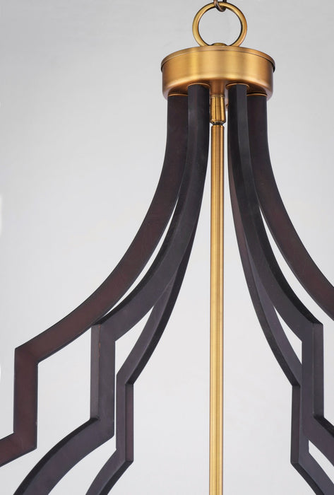 Maxim 20296OIAB Six Light Chandelier, Oil Rubbed Bronze / Antique Brass