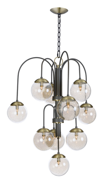 Maxim 20469TBGTBZSBR/BUX Ten Light Pendant, Textured Bronze / Satin Brass