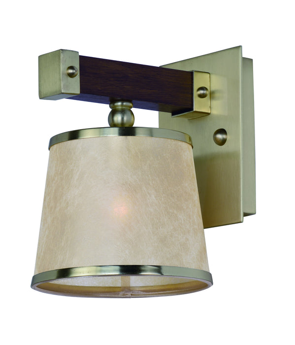 Maxim 20521AFAPSBR One Light Wall Sconce, Antique Pecan / Satin Brass