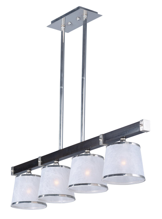 Maxim 20524WFWEPN Four Light Linear Pendant, Wenge / Polished Nickel
