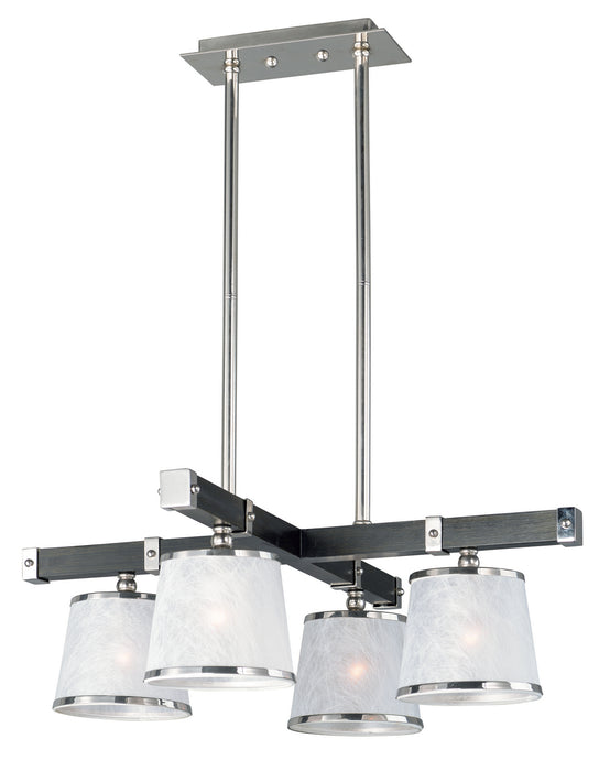 Maxim 20525WFWEPN Four Light Pendant, Wenge / Polished Nickel