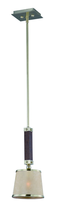 Maxim 20529AFAPSBR One Light Pendant, Antique Pecan / Satin Brass