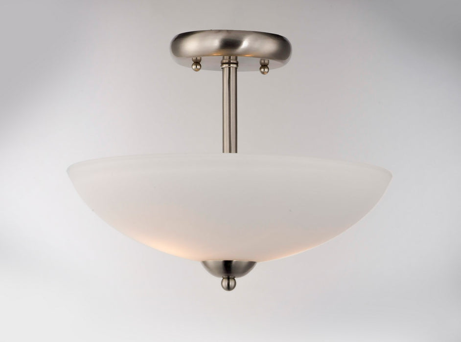 Maxim 21653SWSN Two Light Semi-Flush Mount, Satin Nickel