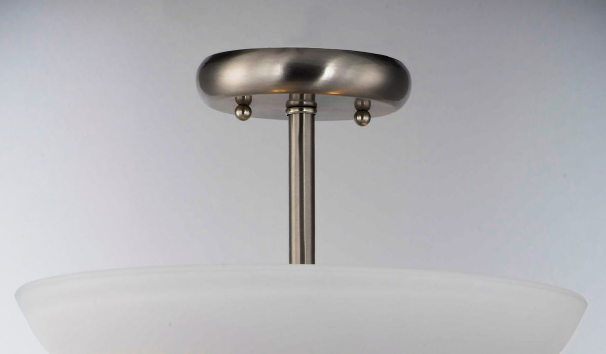 Maxim 21653SWSN Two Light Semi-Flush Mount, Satin Nickel