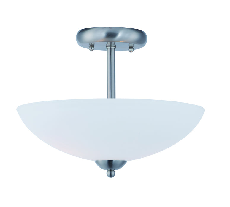 Maxim 21653SWSN Two Light Semi-Flush Mount, Satin Nickel