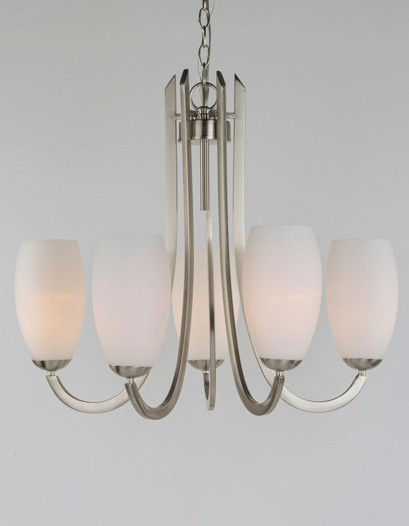 Maxim 21655SWSN Five Light Chandelier, Satin Nickel