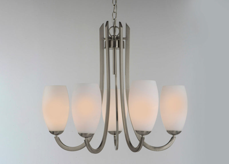 Maxim 21655SWSN Five Light Chandelier, Satin Nickel
