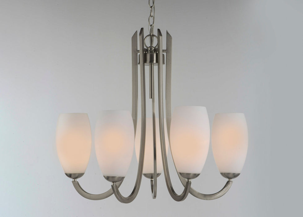 Maxim 21655SWSN Five Light Chandelier, Satin Nickel