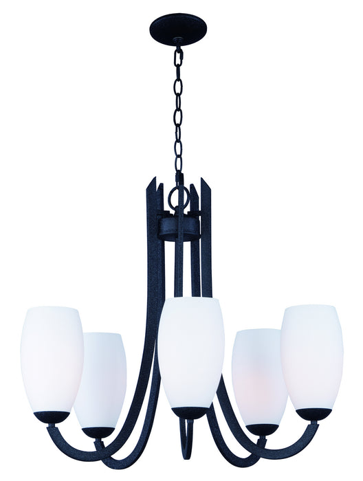 Maxim 21655SWTXB Five Light Chandelier, Textured Black