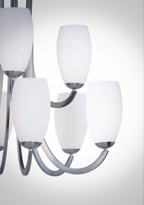 Maxim 21657SWSN Nine Light Chandelier, Satin Nickel