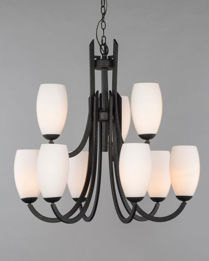 Maxim 21657SWTXB Nine Light Chandelier, Textured Black