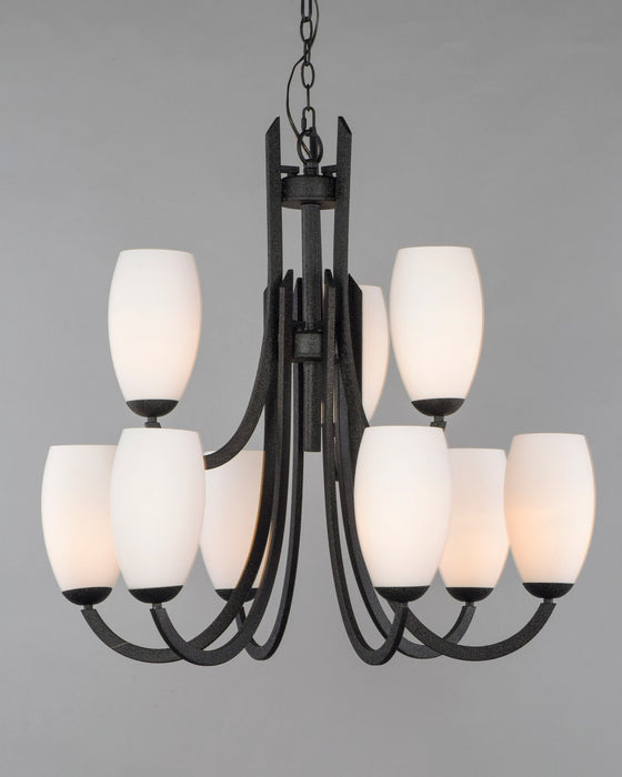 Maxim 21657SWTXB Nine Light Chandelier, Textured Black