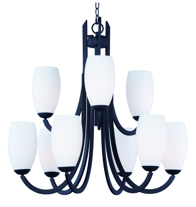 Maxim 21657SWTXB Nine Light Chandelier, Textured Black