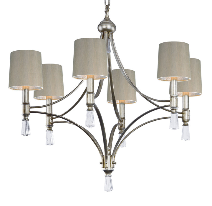 Maxim 21685CLSG/SHD2168 Six Light Pendant, Silver Gold