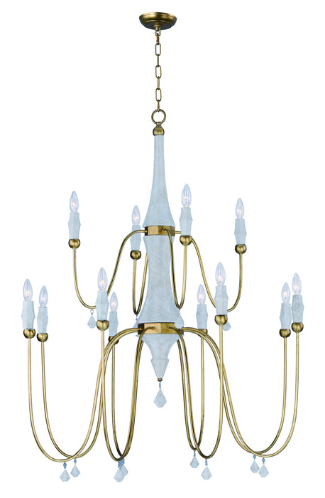 Maxim 22438CSTGL 12 Light Chandelier, Claystone / Gold Leaf