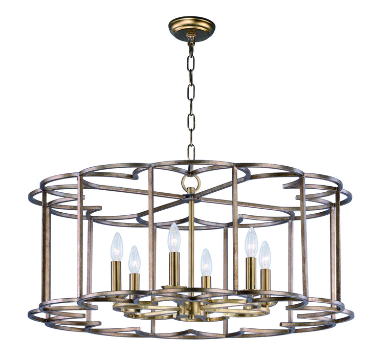 Maxim 24735BZF Six Light Chandelier, Bronze Fusion