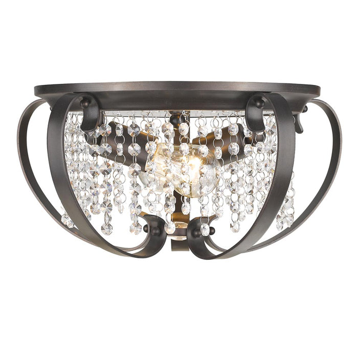 Golden 1323-FM EBB Two Light Flush Mount, Brushed Etruscan Bronze