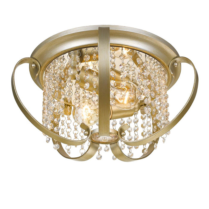 Golden 1323-FM WG Two Light Flush Mount, White Gold