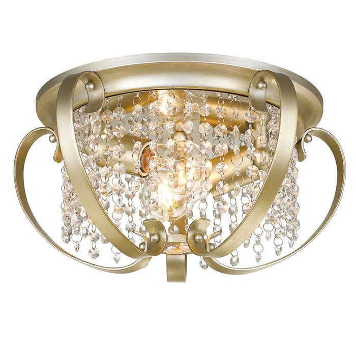 Golden 1323-FM WG Two Light Flush Mount, White Gold