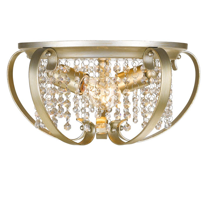 Golden 1323-FM WG Two Light Flush Mount, White Gold