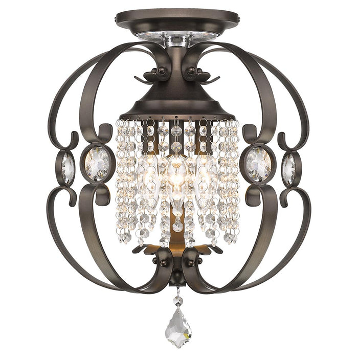 Golden 1323-SF EBB Three Light Semi-Flush Mount, Brushed Etruscan Bronze