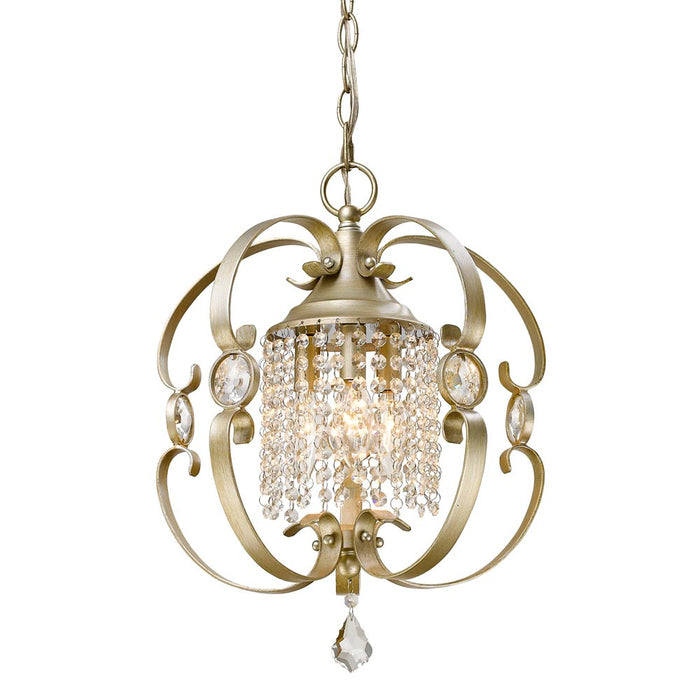 Golden 1323-SF WG Three Light Semi-Flush Mount, White Gold