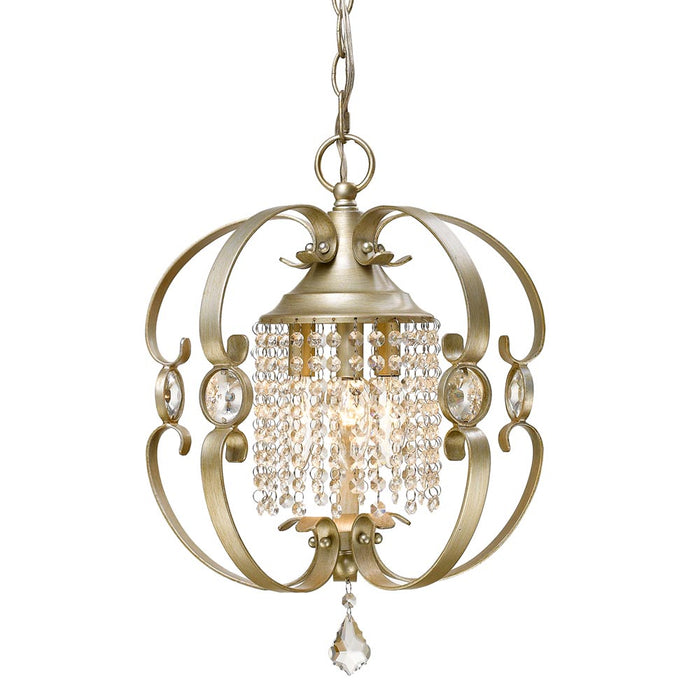 Golden 1323-SF WG Three Light Semi-Flush Mount, White Gold