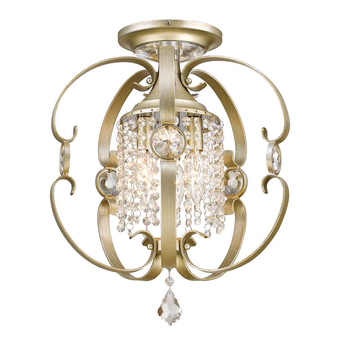 Golden 1323-SF WG Three Light Semi-Flush Mount, White Gold