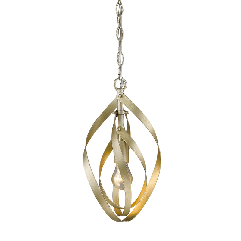 Golden 2220-M1L WG One Light Mini Pendant, White Gold