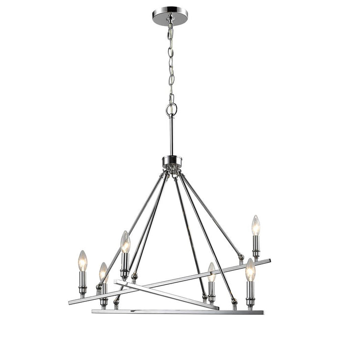Golden 2360-6 CH Six Light Chandelier, Chrome