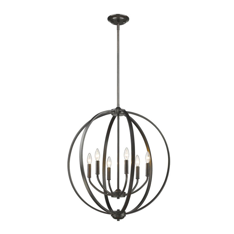 Golden 3167-6 EB Six Light Chandelier, Etruscan Bronze