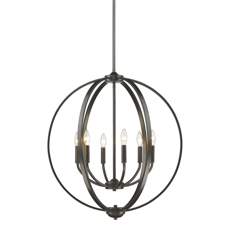 Golden 3167-6 EB Six Light Chandelier, Etruscan Bronze