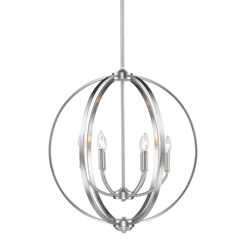 Golden 3167-6 PW Six Light Chandelier, Pewter