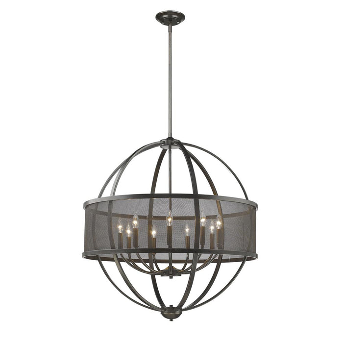 Golden 3167-9 EB-EB Nine Light Chandelier, Etruscan Bronze