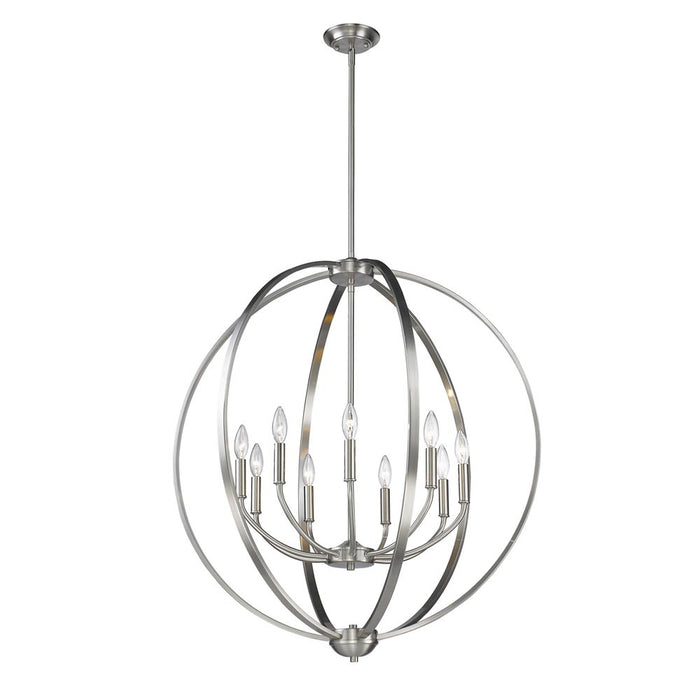 Golden 3167-9 PW Nine Light Chandelier, Pewter