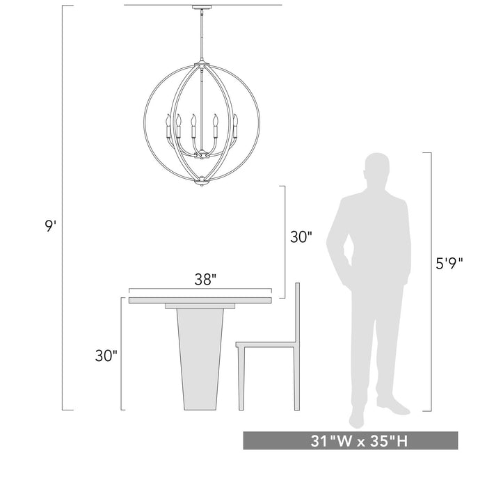 Golden 3167-9 PW Nine Light Chandelier, Pewter