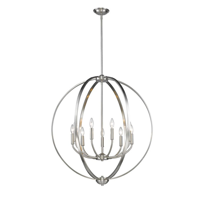 Golden 3167-9 PW Nine Light Chandelier, Pewter