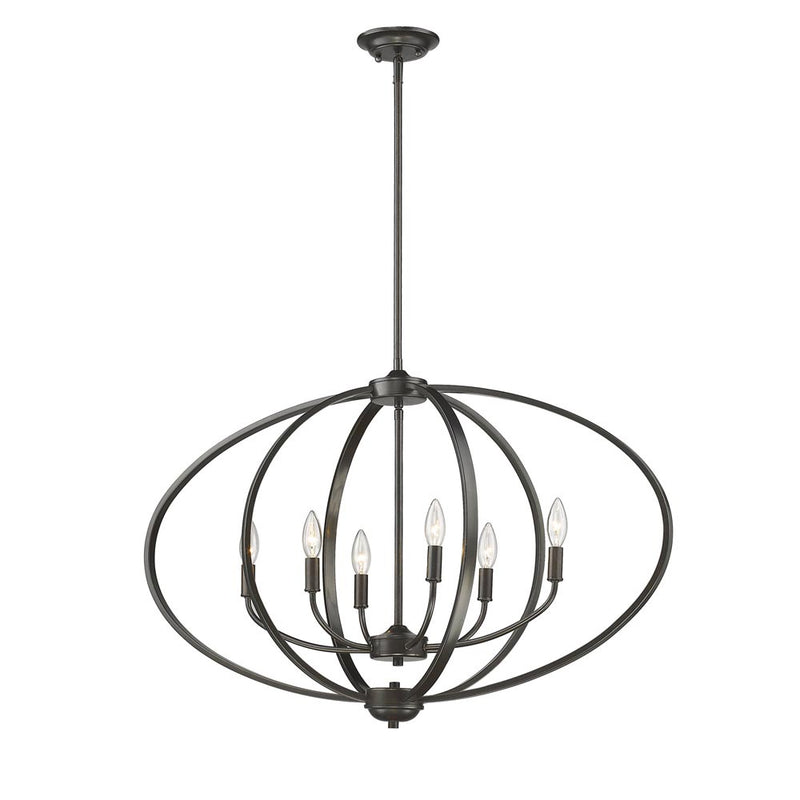 Golden 3167-LP EB Six Light Linear Pendant, Etruscan Bronze