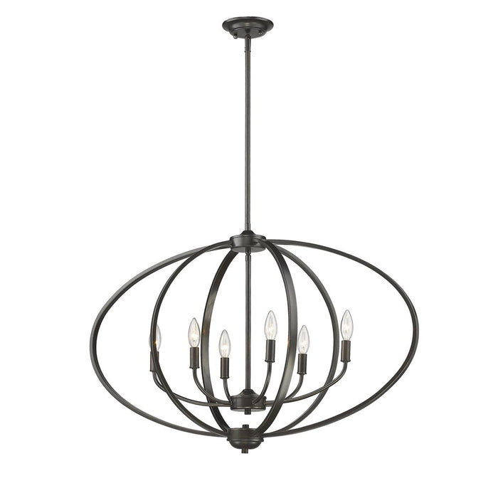Golden 3167-LP EB Six Light Linear Pendant, Etruscan Bronze