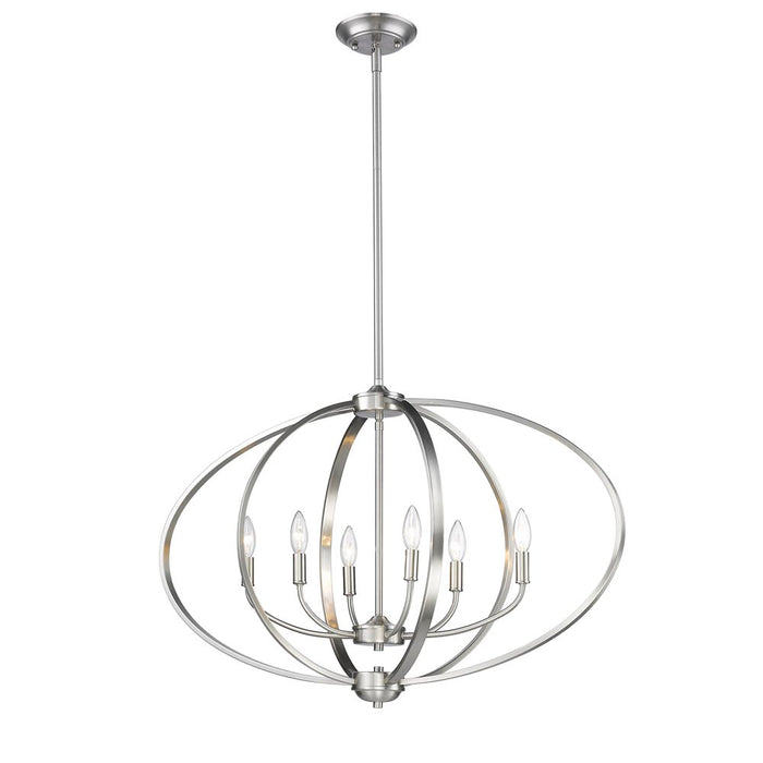 Golden 3167-LP PW Six Light Linear Pendant, Pewter